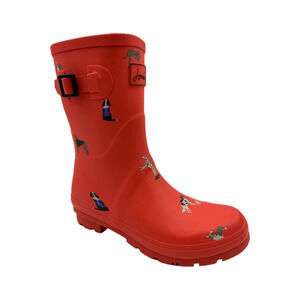 Joules Mid Rain Boots Molly Welly Hiking Dogs - Medium